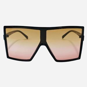 6118 | Brown/Red Two Tone Lens Square Sunglasses